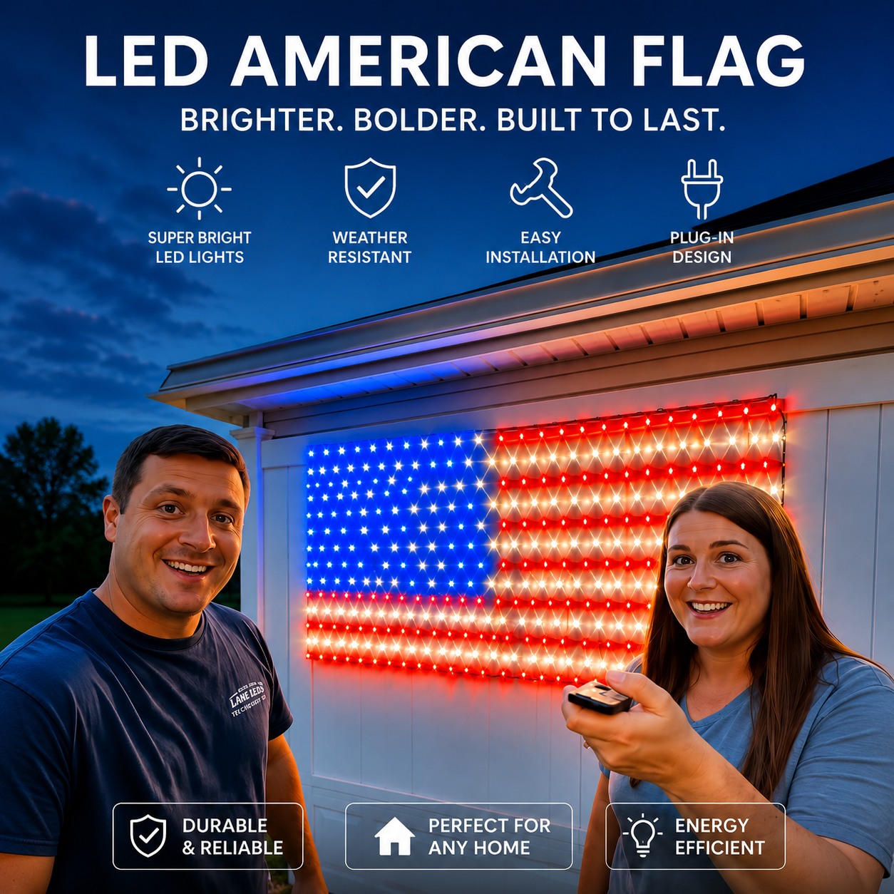 Patriotic LED Flag Display
